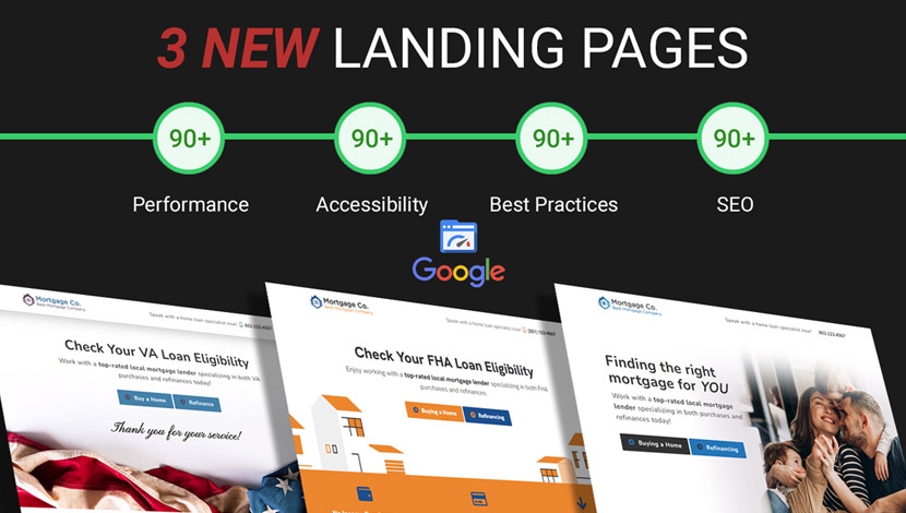 NEW Mortgage Landing Pages – FHA, VA & Universal