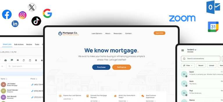 Mortgage Websites CRM